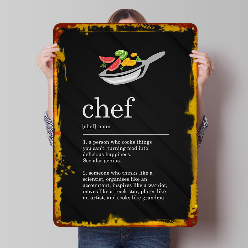 Home Cooking Definition - Funny Chef Definition Cook Tin Poster