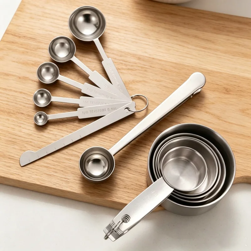 Home Cooking Supplies - Stackable Stainless Steel Measuring Spoons Set