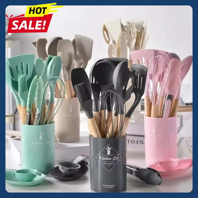 12Pcs Silicone Utensils Set No - огляд і ціна Home Cooking Utensil Set