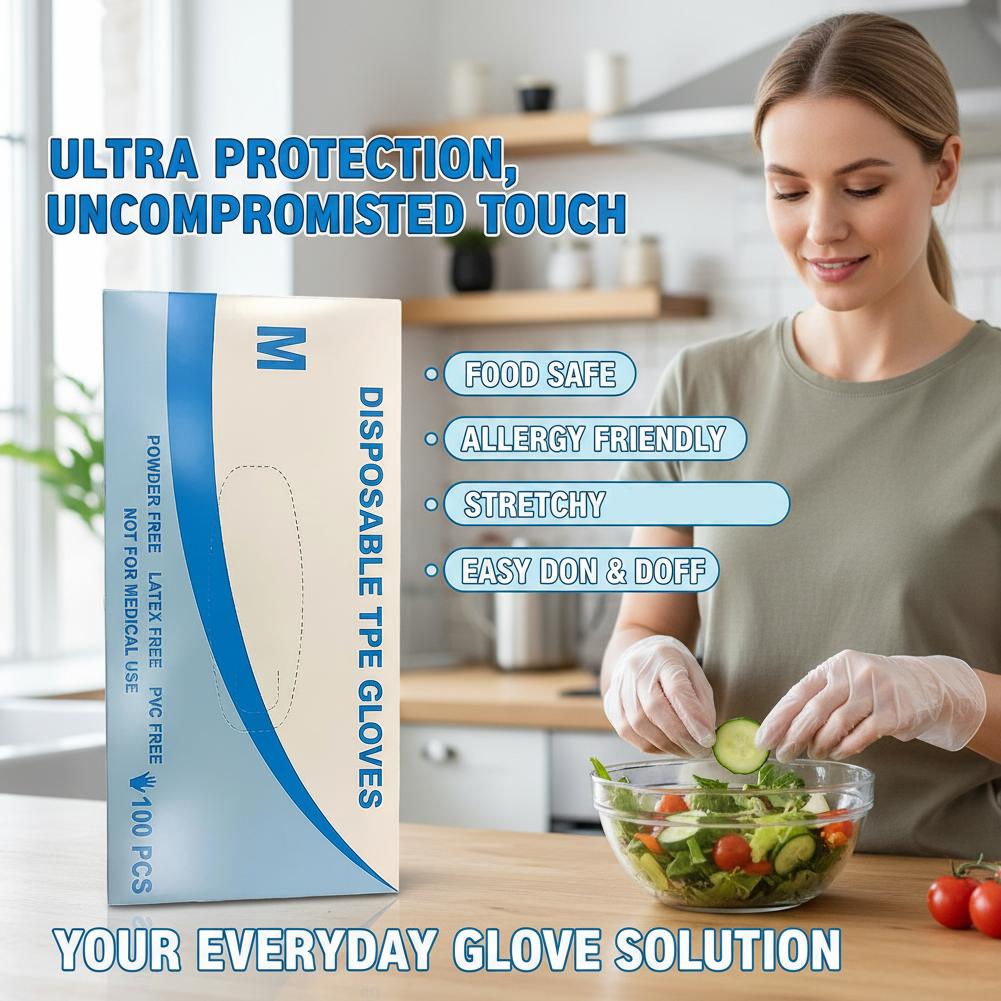 100pcs/set Disposable TPE Glov - огляд і ціна Home Cooking Oil Disposal