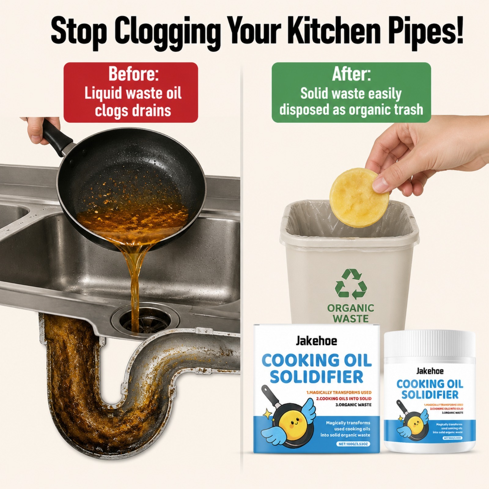 Cooking Oil Solidifier Powder  - огляд і ціна Home Cooking Oil Disposal